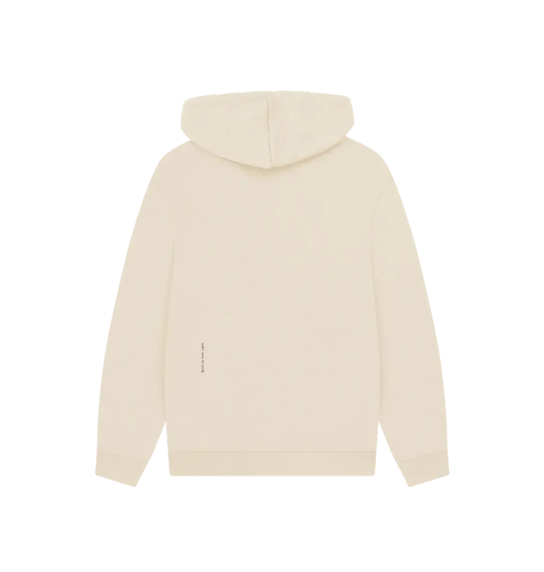 sweat à capuche beige KARDAIA vu à plat de dos sur fond bleu