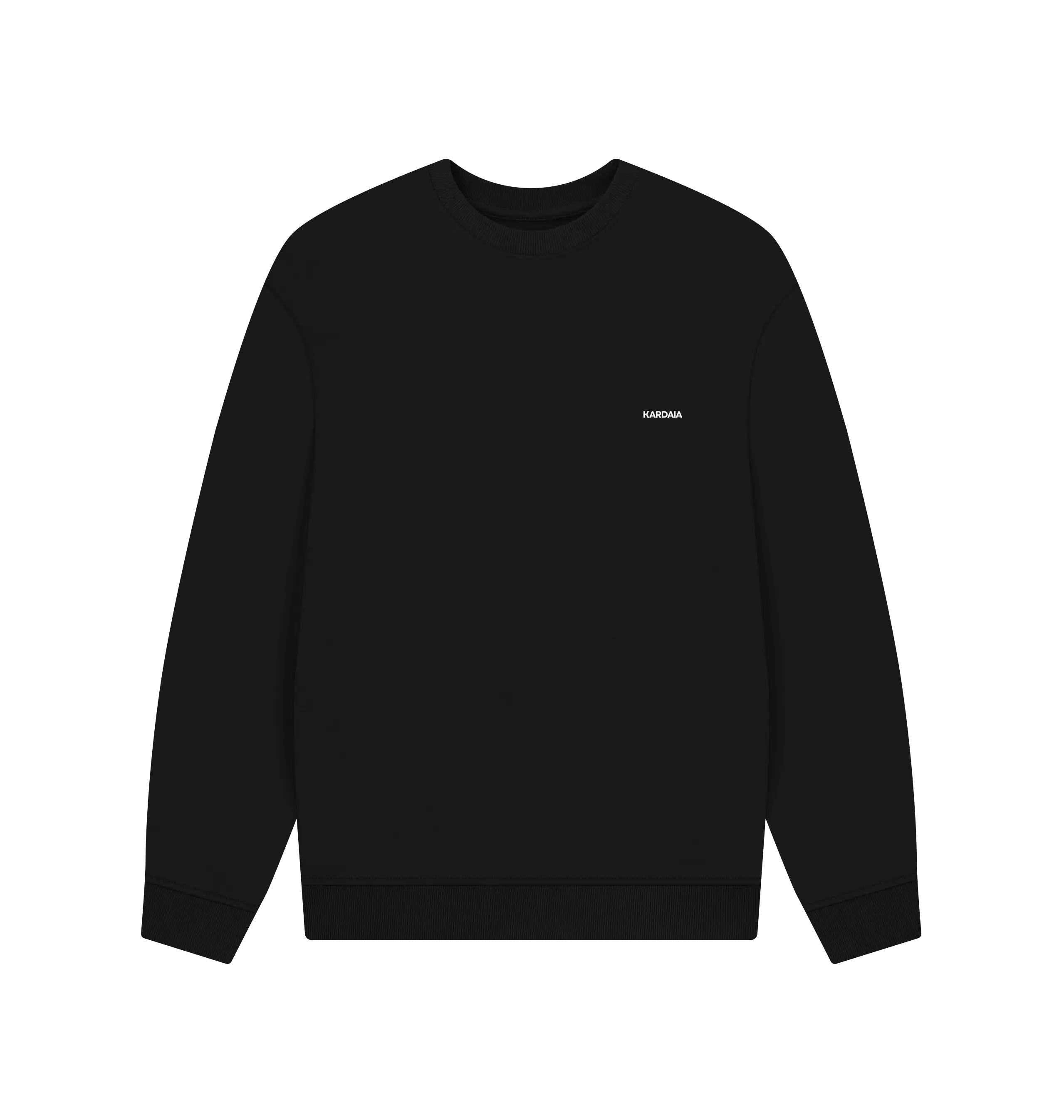 pull oversize noir KARDAIA pour homme, coton bio épais et coupe décontractée