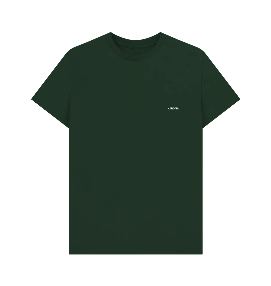 t-shirt basic kaki naturel KARDAIA homme à plat sur fond neutre